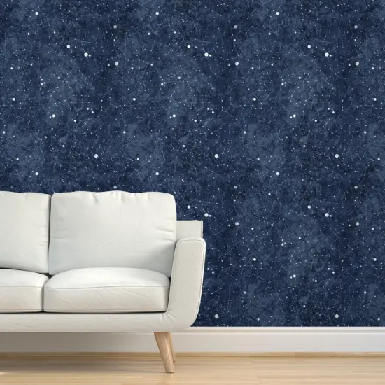 Peel & Stick Wallpaper 2FT Wide Night Sky Star Constellations Celestial Astronomy Astrology Custom Removable Wallpaper by Spoonflower {5}