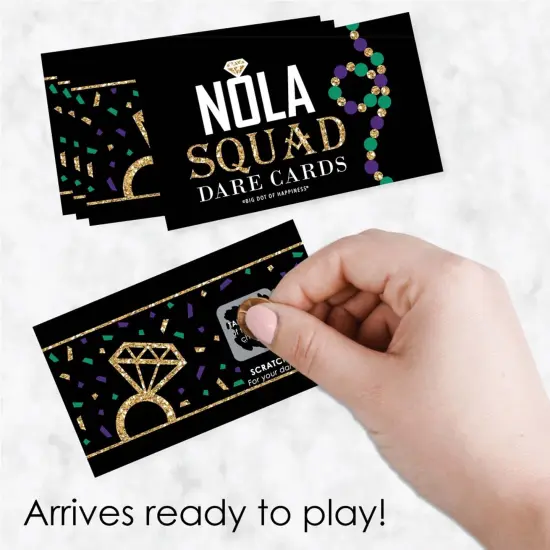 Big Dot of Happiness Nola Bride Squad - New Orleans Bachelorette Party Game Scratch Off Dare Cards - 22 Count {3}