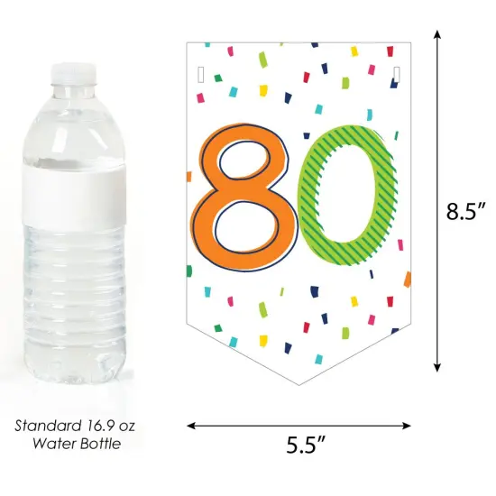 Big Dot of Happiness 80th Birthday - Cheerful Happy Birthday - Eightieth Birthday Bunting Banner - Birthday Party Decorations - Happy Birthday {3}