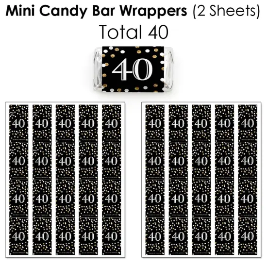 Big Dot of Happiness Adult 40th Birthday - Gold - Birthday Party Candy Favor Sticker Kit - 304 Pieces {4}