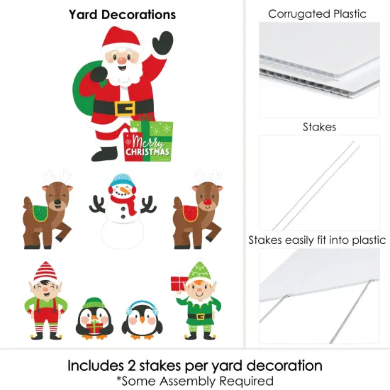 Big Dot of Happiness Very Merry Christmas - Yard Sign and Outdoor Lawn Decorations - Holiday Santa Claus Party Yard Signs - Set of 8 {6}