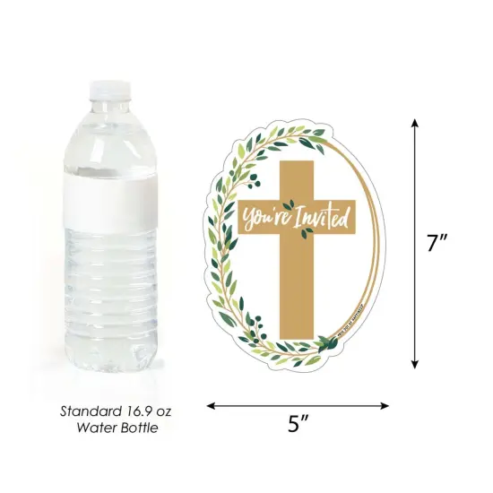 Big Dot of Happiness Elegant Cross - Shaped Fill-in Invitations - Religious Party Invitation Cards with Envelopes - Set of 12 {6}