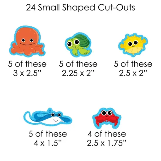 Big Dot of Happiness Under the Sea Critters - Baby Shower or Birthday Party DIY Decorations - Clothespin Garland Banner - 44 Pieces {7}