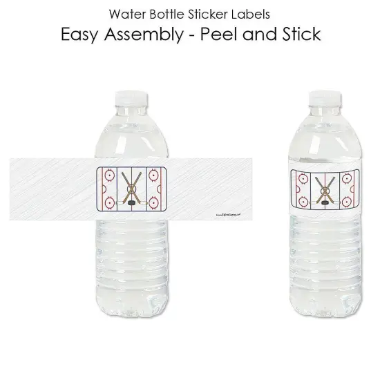 Big Dot of Happiness Shoots and Scores - Hockey - Baby Shower or Birthday Party Water Bottle Sticker Labels - Set of 20 {3}