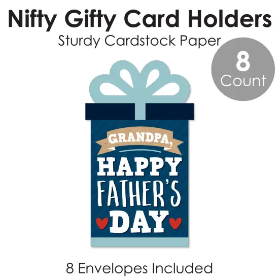 Big Dot of Happiness Grandpa, Happy Father's Day - We Love Grandfather Money and Gift Card Sleeves - Nifty Gifty Card Holders - Set of 8 {6}