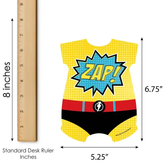 Big Dot of Happiness Bam Superhero - Picture Bingo Cards and Markers - Baby Shower Shaped Bingo Game - Set of 18 {6}