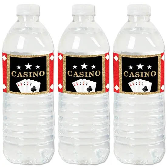 Big Dot of Happiness Las Vegas - Casino Party Water Bottle Sticker Labels - Set of 20 {1}
