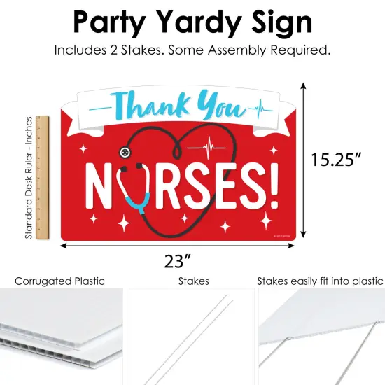 Big Dot of Happiness Thank You Nurses - Nurse Appreciation Week Yard Sign Lawn Decorations - Party Yardy Sign {7}