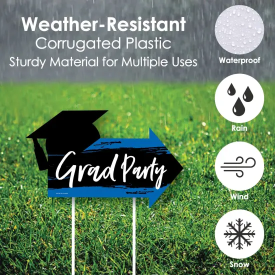 Big Dot of Happiness Blue Grad - Best is Yet to Come - 2 Royal Blue Arrows and 1 Welcome/Thank You Lawn Sign - Double Sided Yard Sign Set - 3 Pieces {4}