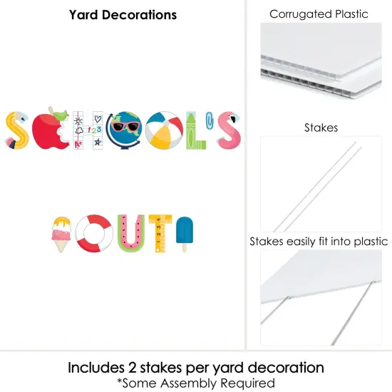 Big Dot of Happiness School's Out - Yard Sign Outdoor Lawn Decorations - Last Day of School Classroom Yard Signs - School's Out {6}