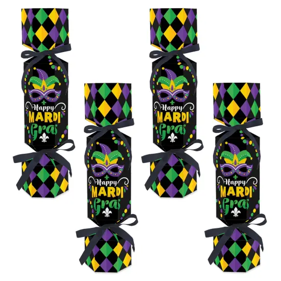 Big Dot of Happiness Colorful Mardi Gras Mask - No Snap Masquerade Party Table Favors - DIY Cracker Boxes - Set of 12 {1}
