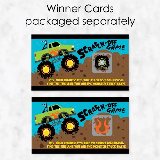 Big Dot of Happiness Smash and Crash - Monster Truck - Boy Birthday Party Game Scratch Off Cards - 22 Count {4}