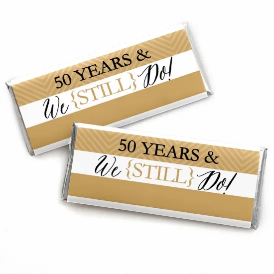 Big Dot of Happiness We Still Do - 50th Wedding Anniversary Party - Candy Bar Wrappers Party Favors - Set of 24 {1}