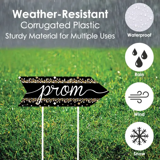 Big Dot of Happiness Prom - Arrow Prom Night Party Direction Signs - Double Sided Outdoor Yard Signs - Set of 6 {4}