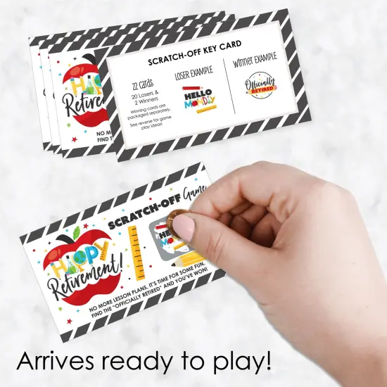 Big Dot of Happiness Teacher Retirement - Happy Retirement Party Game Scratch Off Cards - 22 Count {3}