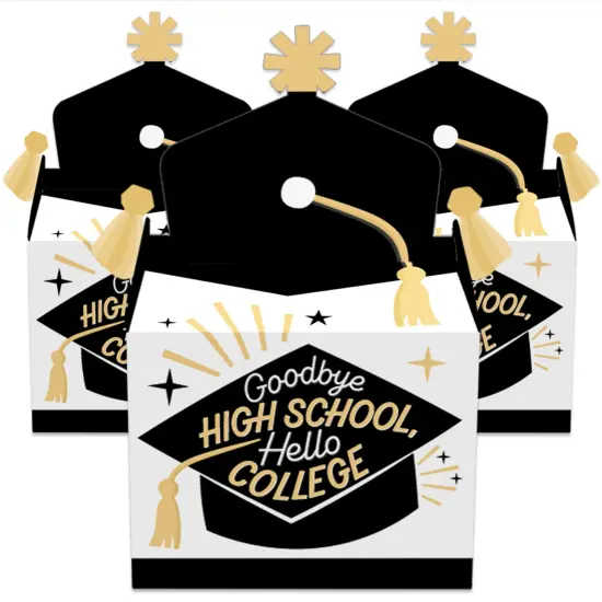 Big Dot of Happiness Goodbye High School, Hello College - Treat Box Party Favors - Graduation Party Goodie Gable Boxes - Set of 12 {3}