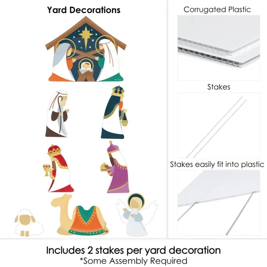 Big Dot of Happiness Holy Nativity - Yard Sign and Outdoor Lawn Decorations - Manger Scene Religious Christmas Signs - Set of 8 {6}