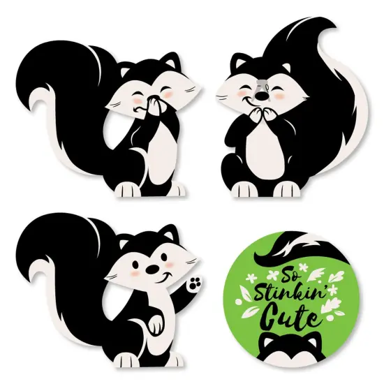 Big Dot of Happiness Little Stinker - DIY Shaped Woodland Skunk Baby Shower or Birthday Party Cut-Outs - 24 Count {1}