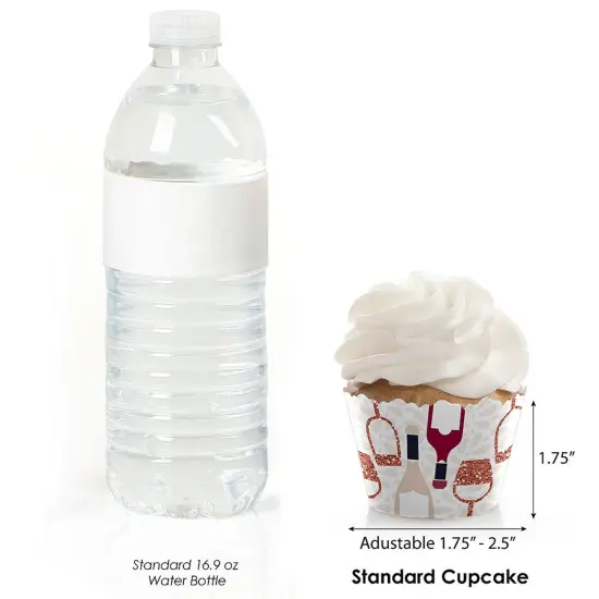 Big Dot of Happiness But First, Wine - Wine Tasting Party Decorations - Party Cupcake Wrappers - Set of 12 {4}