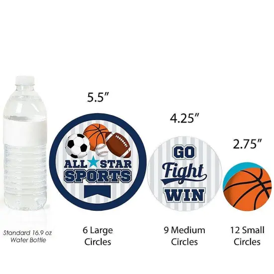 Big Dot of Happiness Go, Fight, Win - Sports - Baby Shower or Birthday Party Giant Circle Confetti - Party Decorations - Large Confetti 27 Count {4}