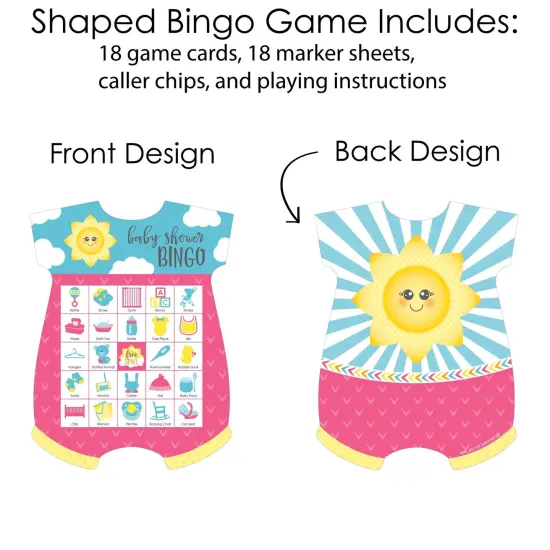 Big Dot of Happiness You Are My Sunshine - Picture Bingo Cards and Markers - Baby Shower Shaped Bingo Game - Set of 18 {4}