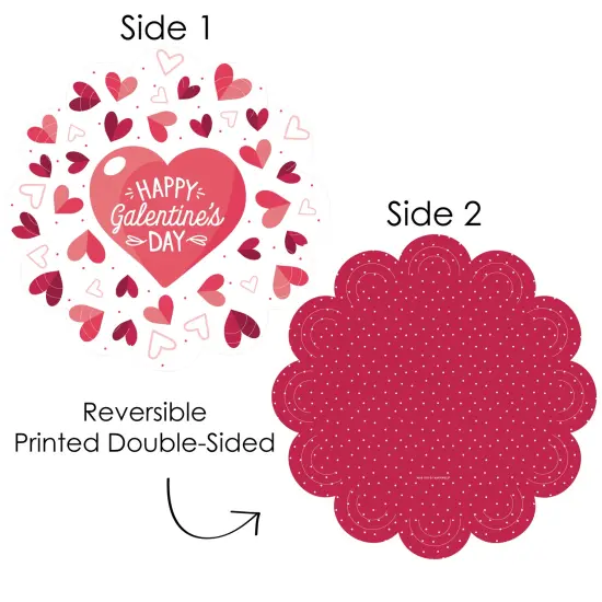 Big Dot of Happiness Happy Galentine's Day - Valentine's Day Party Round Table Decorations - Paper Chargers - Place Setting For 12 {4}