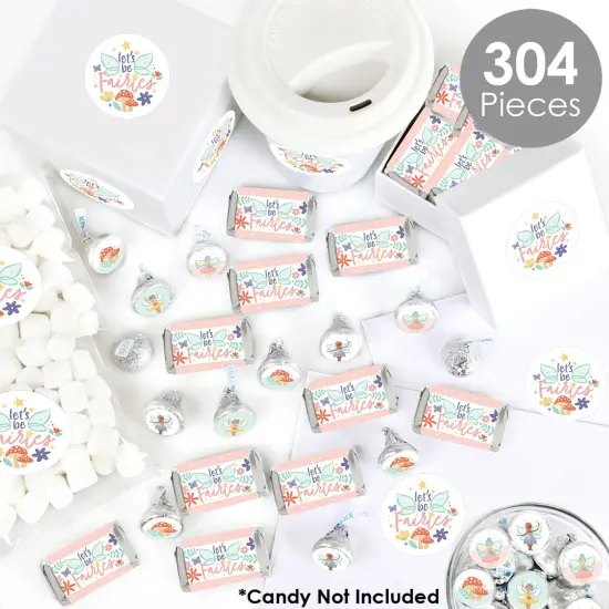 Big Dot of Happiness Let's Be Fairies - Mini Candy Wrappers & Candy Circle Stickers - Fairy Garden Birthday Party Candy Favor Sticker Kit - 304 Pieces {3}