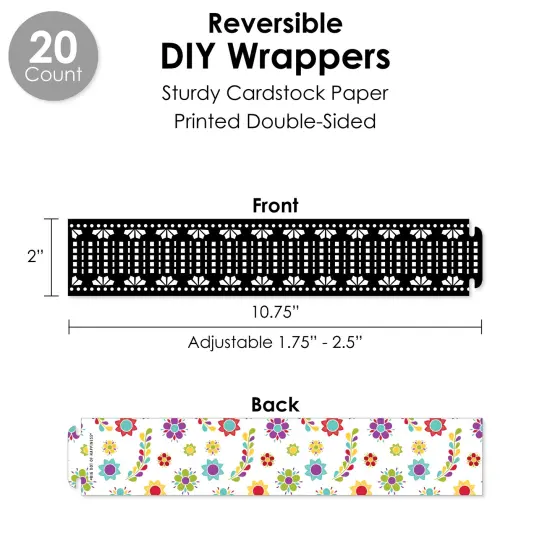 Big Dot of Happiness Day of the Dead - Halloween Sugar Skull Party Favors and Cupcake Kit - Fabulous Favor Party Pack - 100 Pc {4}