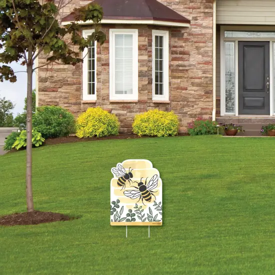 Big Dot of Happiness Little Bumblebee - Outdoor Lawn Sign - Bee Baby Shower or Birthday Party Yard Sign - 1 Piece {4}