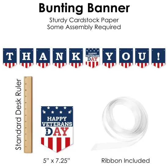 Big Dot of Happiness Happy Veterans Day - Patriotic Supplies Decoration Kit - Decor Galore Party Pack - 51 Pieces {7}