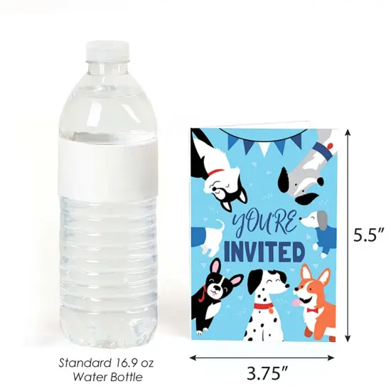 Big Dot of Happiness Pawty Like a Puppy - Fill In Dog Baby Shower or Birthday Party Invitations (8 count) {4}