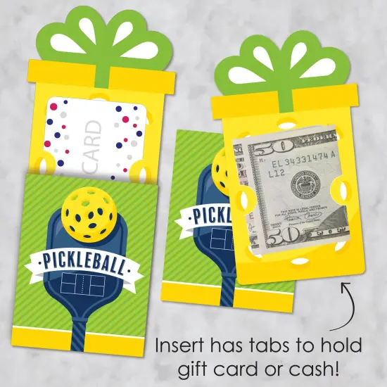 Big Dot of Happiness Let&rsquo;s Rally - Pickleball - Birthday or Retirement Party Money and Gift Card Sleeves - Nifty Gifty Card Holders - Set of 8 {4}