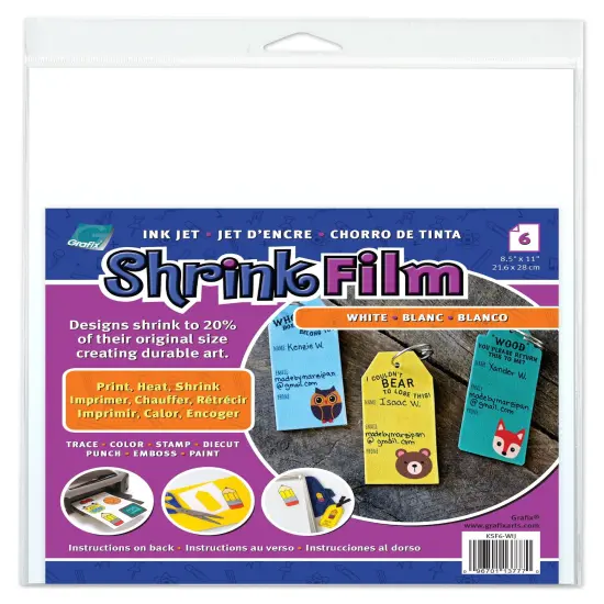 Grafix Ink Jet Shrink Film 8.5"X11" 6/Pkg-White {1}