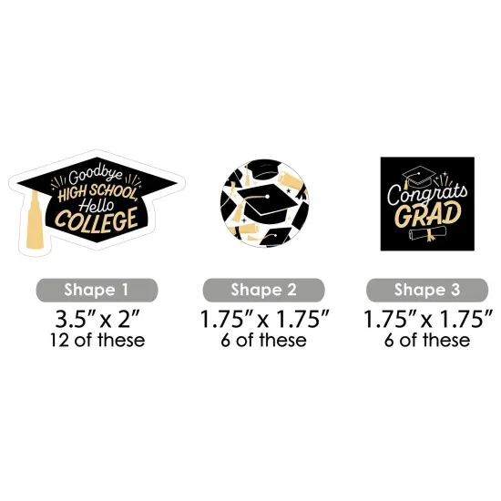 Big Dot of Happiness Hello College Graduation Party - DIY Shaped Cut-Outs - 24 Count {3}