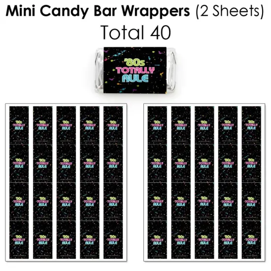 Big Dot of Happiness 80's Retro - Totally 1980s Party Candy Favor Sticker Kit - 304 Pieces {4}