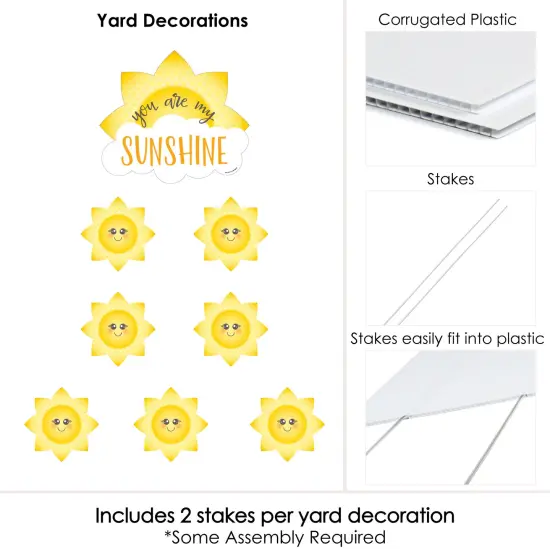 Big Dot of Happiness You are My Sunshine - Yard Sign & Outdoor Lawn Decorations - Baby Shower or Birthday Party Yard Signs - Set of 8 {6}