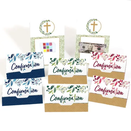 Big Dot of Happiness Confirmation Elegant Cross - Assorted Religious Party Money and Gift Card Holders - Set of 8 {1}