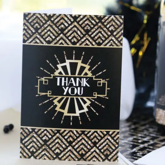Big Dot of Happiness Roaring 20's - 1920s Art Deco Jazz Party Thank You Cards (8 count) {7}