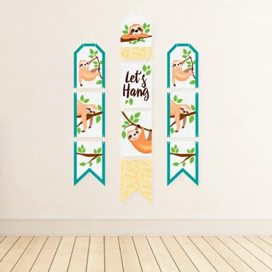 Big Dot of Happiness Let's Hang - Sloth - Hanging Vertical Paper Door Banners - Baby Shower or Birthday Party Wall Decoration Kit - Indoor Door Decor {4}