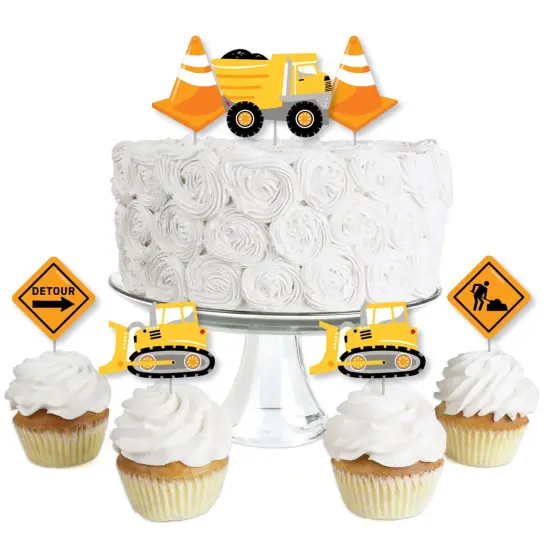 Big Dot of Happiness Dig It - Construction Party Zone - Dessert Cupcake Toppers - Baby Shower or Birthday Party Clear Treat Picks - Set of 24 {1}