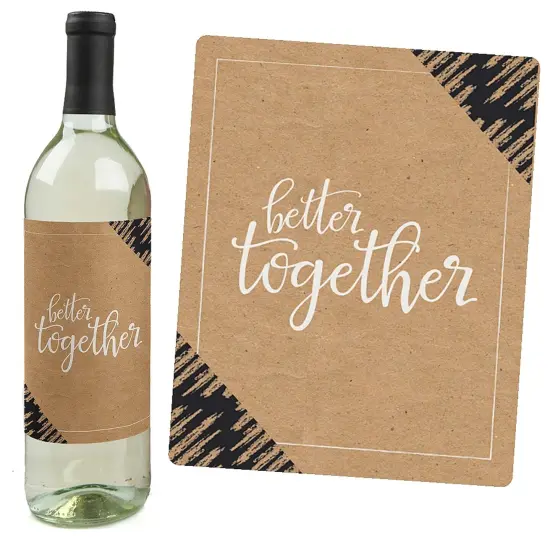 Big Dot of Happiness Better Together - Wedding Decorations for Women and Men - Wine Bottle Label Stickers - Set of 4 {6}