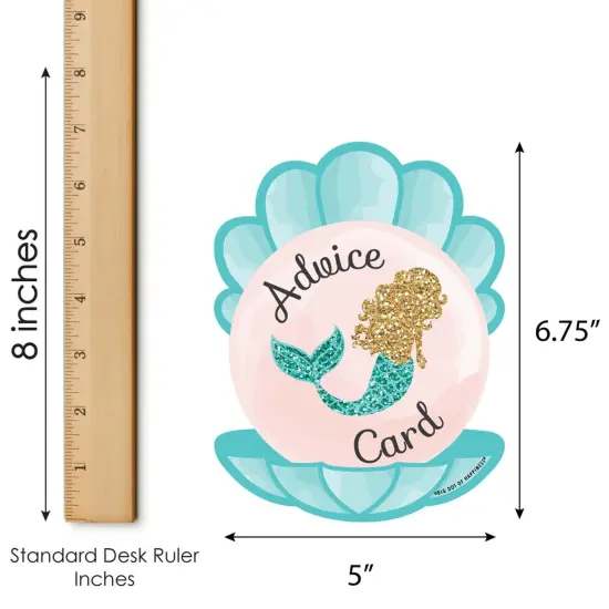 Big Dot of Happiness Let's Be Mermaids - Seashell Wish Card Baby Shower Activities - Shaped Advice Cards Game - Set of 20 {6}