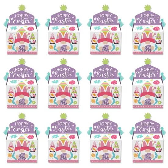 Big Dot of Happiness Easter Gnomes - Treat Box Party Favors - Spring Bunny Party Goodie Gable Boxes - Set of 12 {6}