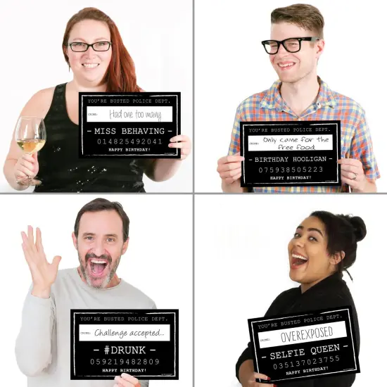 Big Dot of Happiness Birthday Party Mug Shots - Photo Booth Props Party Mugshot Signs - 20 Count {4}