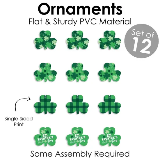 Big Dot of Happiness Shamrock St. Patrick's Day - Saint Paddy's Day Decorations - Tree Ornaments - Set of 12 {6}