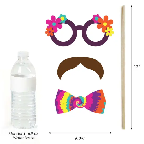 Big Dot of Happiness 60's Hippie - 1960s Groovy Party Photo Booth Props Kit - 20 Count {7}