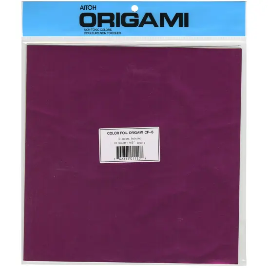 Aitoh Origami Paper 9.75"X9.75" 18/Pkg-Assorted Foil {1}
