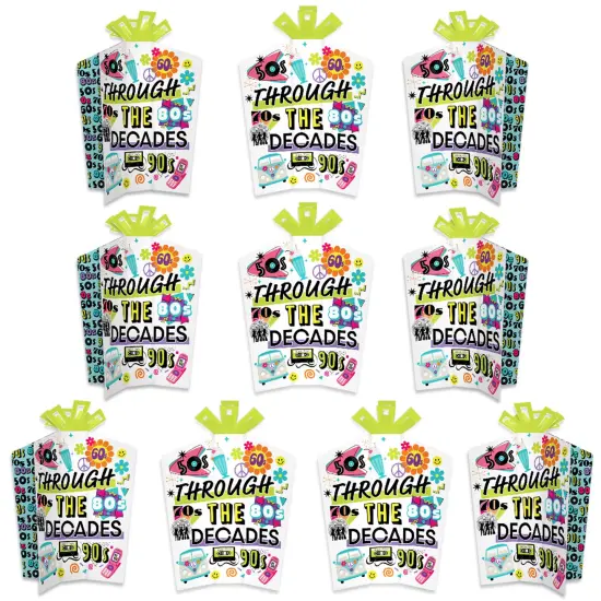 Big Dot of Happiness Through the Decades - Table Decorations - 50s, 60s, 70s, 80s, and 90s Party Fold and Flare Centerpieces - 10 Count {1}
