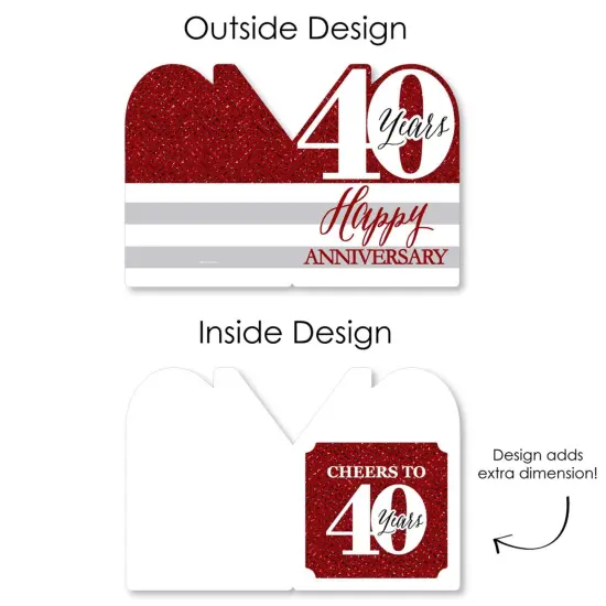 Big Dot of Happiness We Still Do - 40th Wedding Anniversary - Happy Anniversary Giant Greeting Card - Big Shaped Jumborific Card {7}