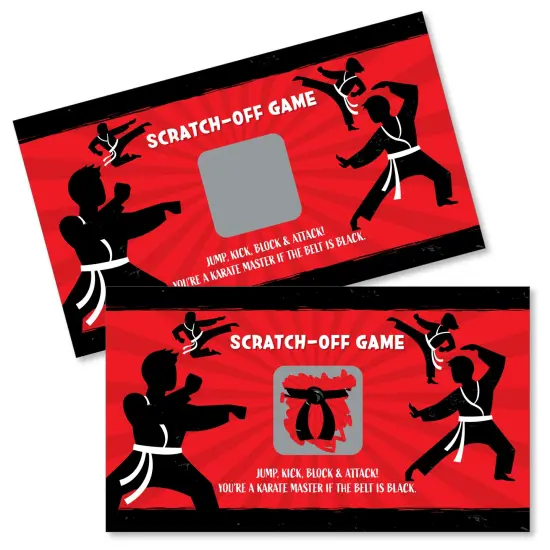 Big Dot of Happiness Karate Master - Martial Arts Birthday Party Game Scratch Off Cards - 22 Count {1}